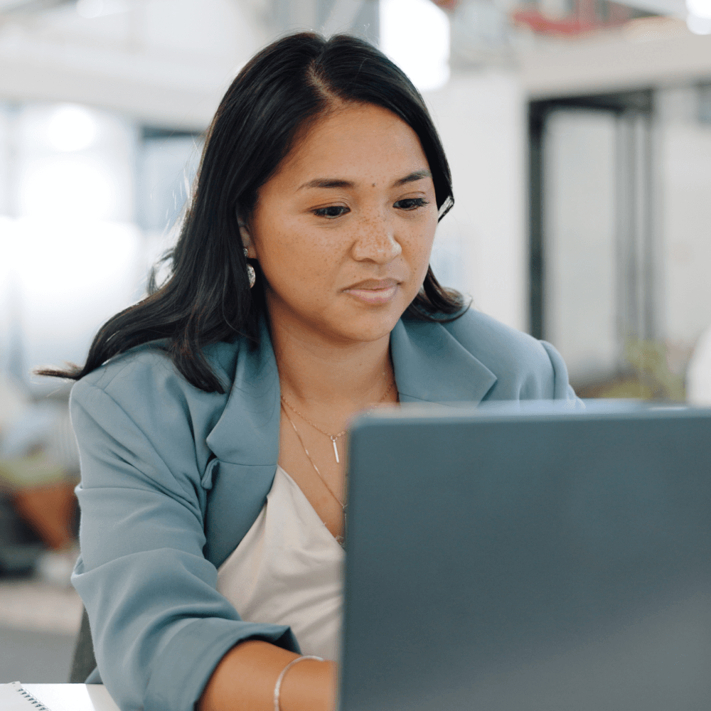 Woman working on Laptop